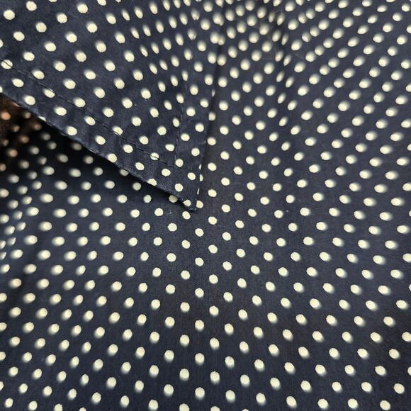 L.L.Bean Signature Collection Polka dot Button-up Shirt Size 4 Long sleeve Navy - Picture 5 of 12